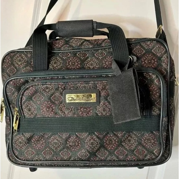 OSCAR DE LA RENTA Vintage Overnight Travel Crossbody Bag, EUC, top handles - Picture 3 of 4